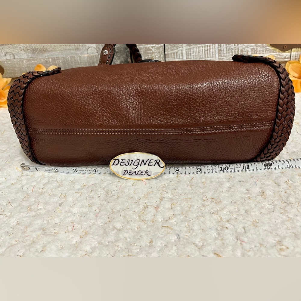 Authentic BRIGHTON Brown Leather Shoulder Bag VGC! - Picture 8 of 12